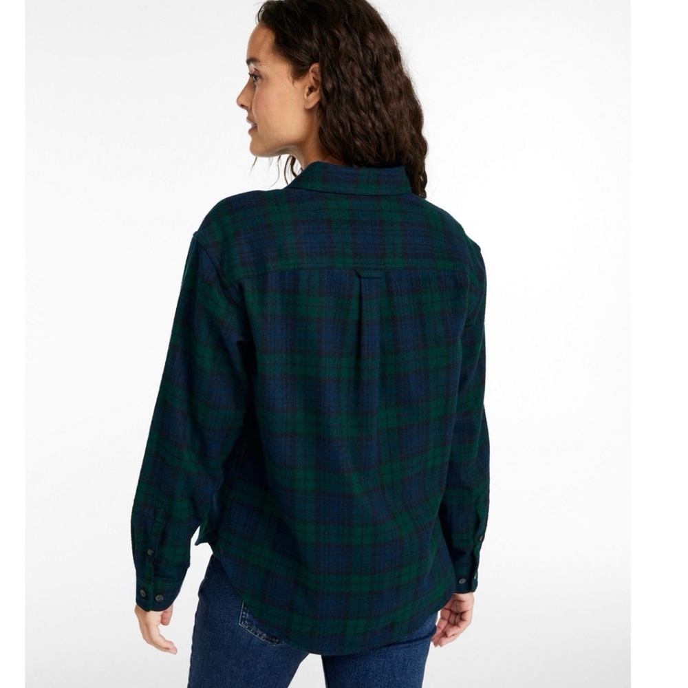 L.L. Bean Blackwatch Plaid Flannel Shirt Small Relaxed Fit 100% Cotton NWOT - Picture 4 of 9